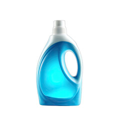 Blue liquid inside a white plastic bottle with handle