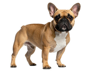 Obraz premium Cute French Bulldog Standing Alert PNG