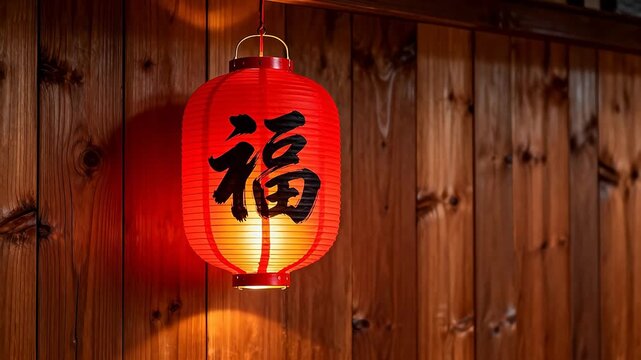 Red paper lantern with Chinese character