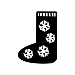 Christmas Stocking Silhouette クリスマスの靴下シルエットイラスト