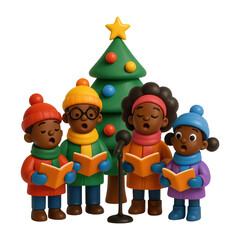Fototapeta premium PNG Festive choir singing joyfully.