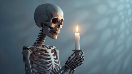 skeleton-candle-dark-room