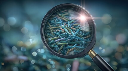 Magnifying Glass Detailing Teal and Green Screws