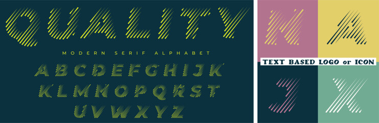 Quality Fashion Serif Stylish Display Bold Font alphabet with N A J X Logo