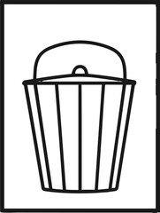 Minimalist single line art of popcorn bucket 3