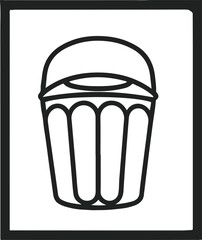 Minimalist single line art of popcorn bucket 2