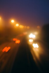 "Warm Golden Bokeh Lights Background – Aesthetic Blurry Night Photography