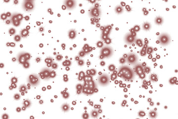 Abstract Red Background with Clusters of Glowing White Spheres and Particles Keywords: abstract, red, background, white, glowing isolated on a transparent background