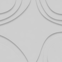Abstract white background with layered, curved paper-cut shapes creating a symmetrical pattern and a sense of depth.