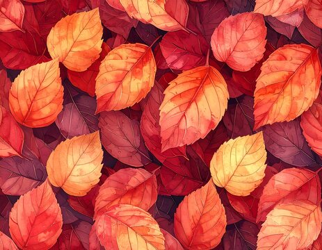 Vibrant autumn leaves pattern