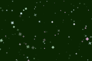 Starry Night Star Pattern on a Dark Green Background with Sparse Star Shapes