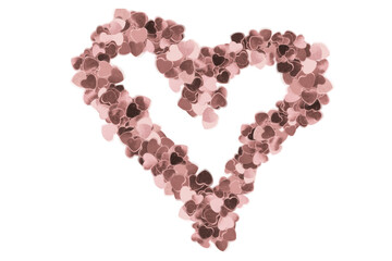 Heart Shape Formed by Pink Confetti on Transparent Background love isolated on a transparent background