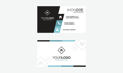 Business card template and design set with flat web element vector layout for infographics presentation