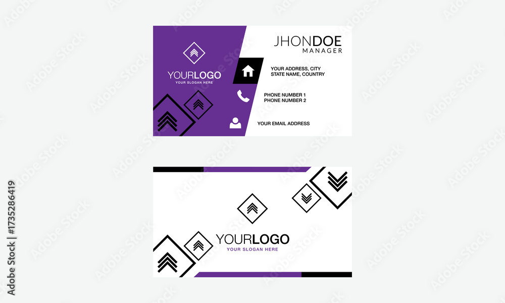 Wall mural business card template and design set with flat web element vector layout for infographics presentat