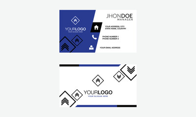 Business card template and design set with flat web element vector layout for infographics presentation