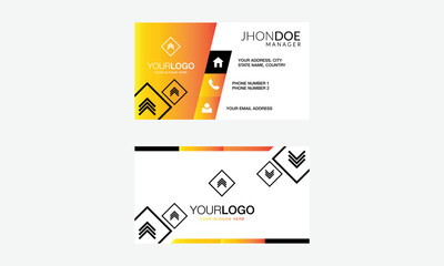 Business card template and design set with flat web element vector layout for infographics presentation