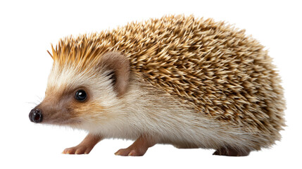 Obraz premium Charming Hedgehog in Profile: A detailed close-up showcases a delightful hedgehog, displaying its characteristic spiky coat and endearing features. 