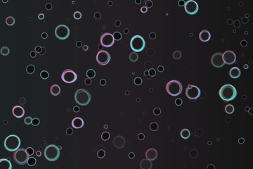 Transparent Backdrop with Cyan, Pink, Violet Outlined Circular Rings Design