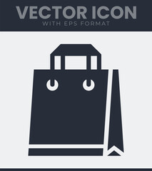 Simple shopping bag icon vector graphic