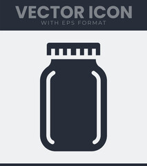 Simple jar icon vector graphic clean design