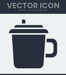 Simple coffee cup icon vector graphic