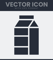 Simple milk carton icon food drink packaging