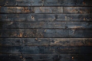 Fototapeta premium close-up of weathered dark wooden planks with textured surface and natural grain patterns