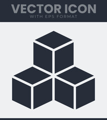 Simple cubes geometric shape vector icon