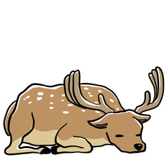 Simple and realistic illustration of a limp deer