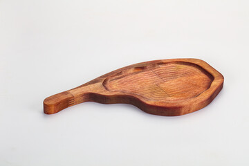 Wooden cutting board isolated on white background