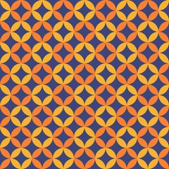 Orange and navy geometric circular abstract background