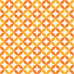 Yellow and orange geometric abstract seamless pattern