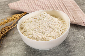 Wheat flour for cooking in the bowl