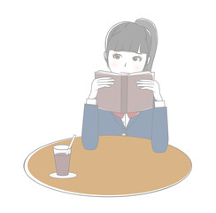 本を読む女子生徒