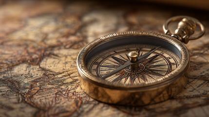 Old travel compass vintage navigation