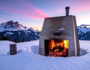 Winter Mountaintop Fire Pit Relaxation.