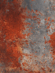 Flat View Red Hot Metal and Rusty Texture