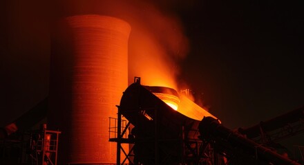 Industrial Power Plant Cooling Tower and Molten Metal Processing