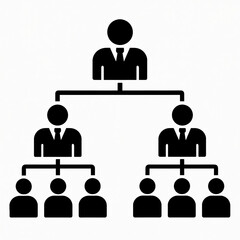 Corporate Managerial Hierarchy Vector Icon - Multi-Level Business Organization Structure Illustration 