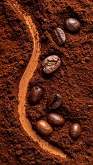 Coffee Grounds with Beans