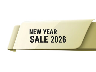 Modern New Year Sale 2026 Promotional Banner isolated on transparent background