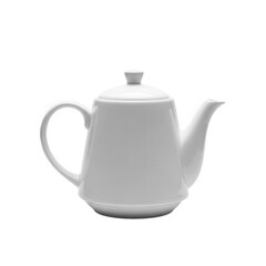 Fototapeta premium Elegant White Porcelain Teapot with a Classic Design for Serving Hot Beverages Gracefully