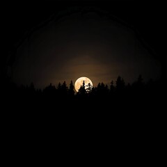 The silent night was decorated with moonlight shining softly behind the dark clouds