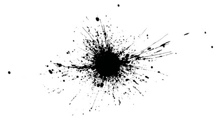 Black Ink Explosion Splatter Abstract Background