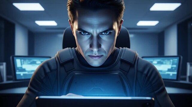 Navigating the digital frontier, a skilled professional demonstrates intense focus to simplify complex cybersecurity challenges, ensuring a simple and secure operational future