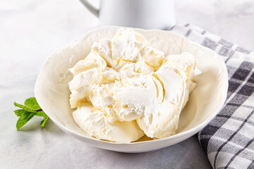 Chream cheese in the bowl