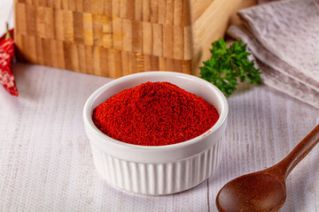 Red dry chili pepper paprika powder