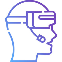 Metaverse VR Gradient Line Icon