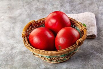 Raw ripe red juicy tomato