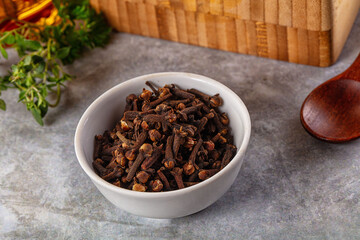 Dry cloves buds aromatic flavor
